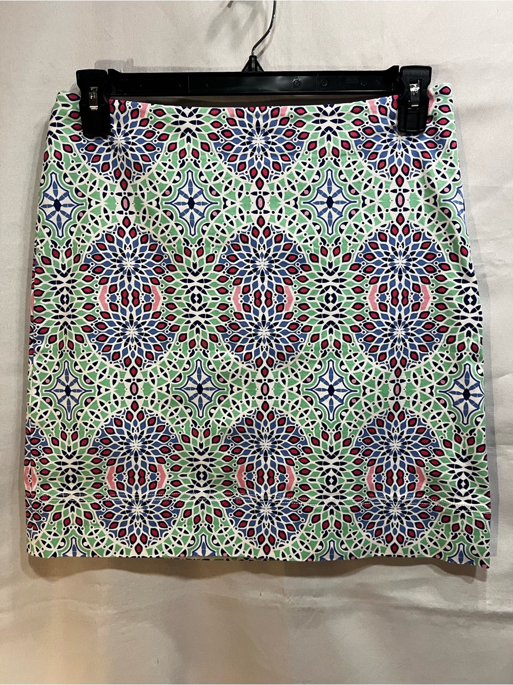 Talbots A-Line Skirt Pastel Mosaic Print Stretch Lined Size 6